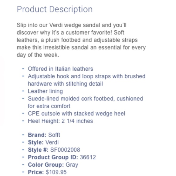 Sofft Verdi Brown/Gray Leather Wedge Sandals - Picture 3 of 13